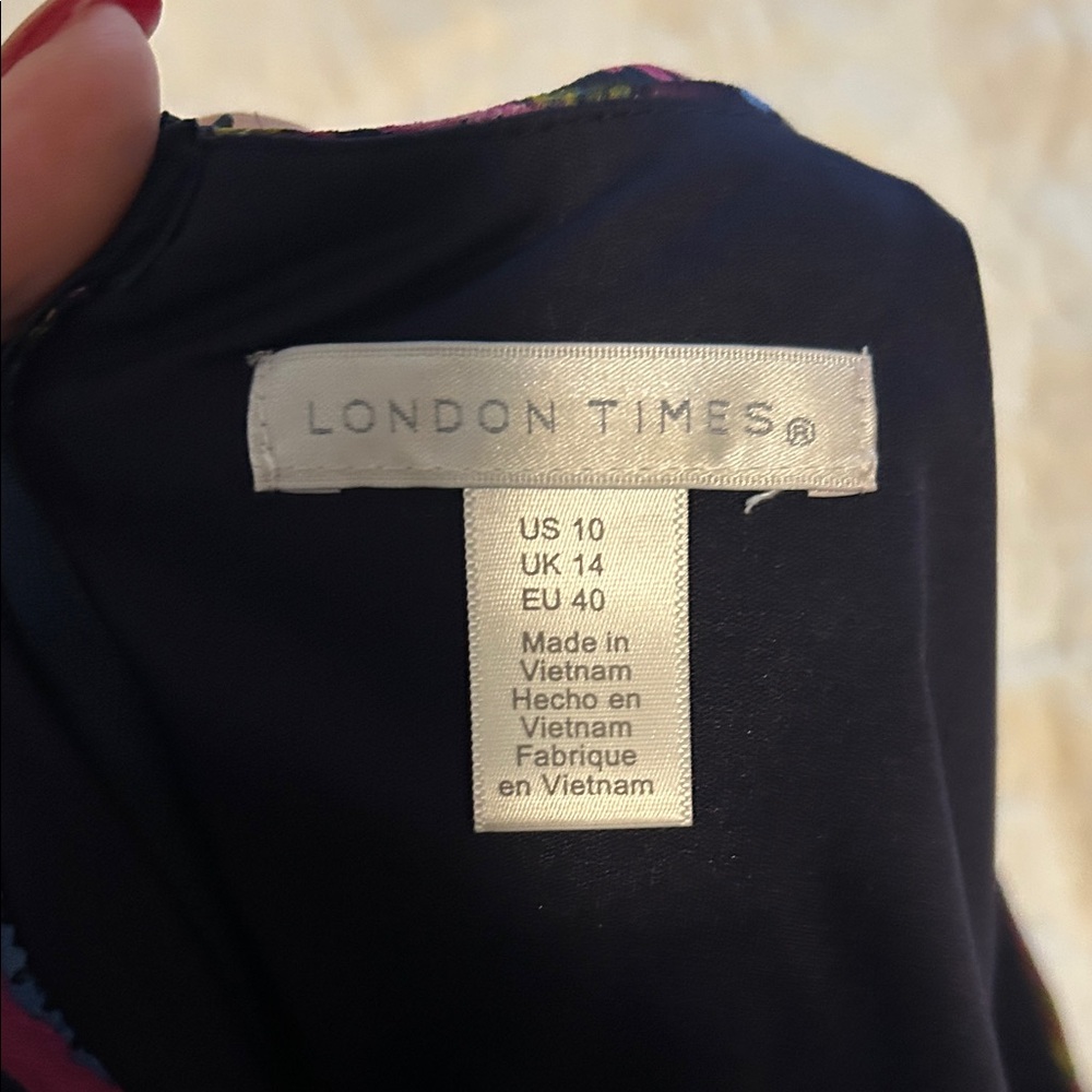 London Times Black Paisley Dress - Picture 8 of 12